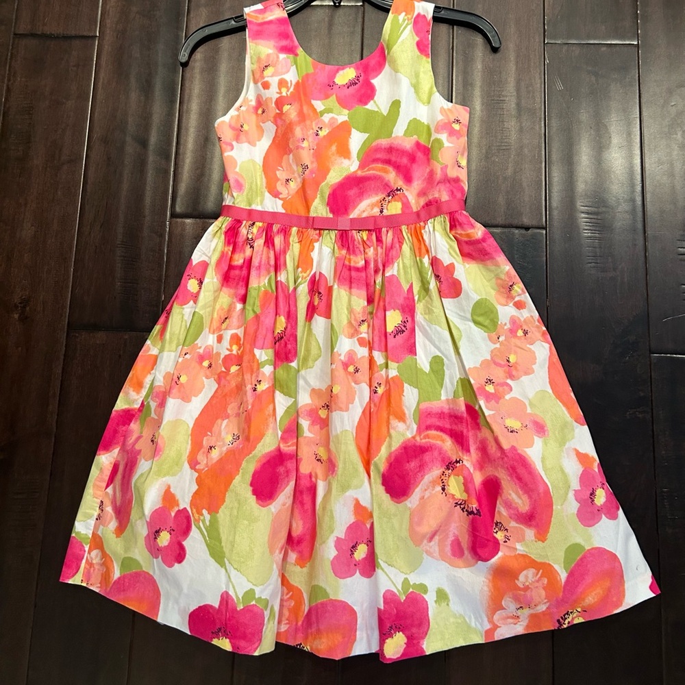 Gymboree Dressed Up Floral Dress - Pink and Orange - Girls Size 10